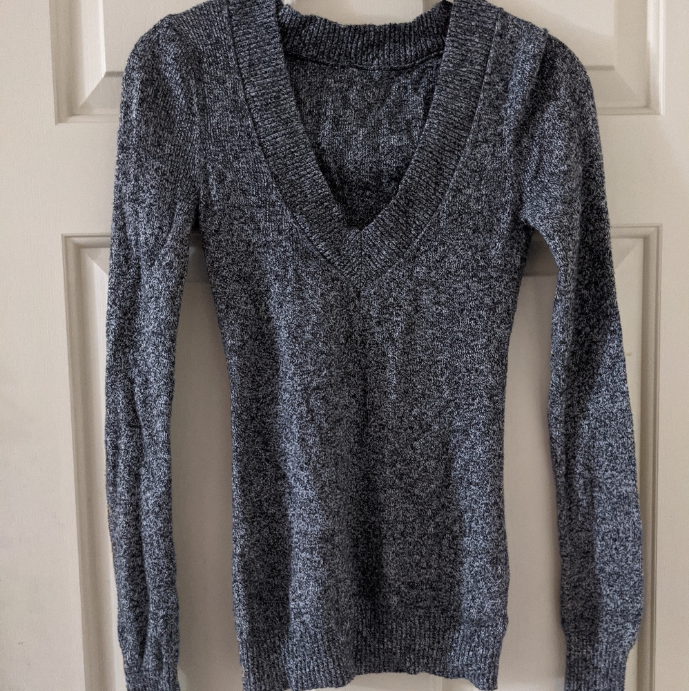 $10/4 Express grey deep v neck sweater